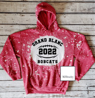 Grand Blanc Football bleached hoodie