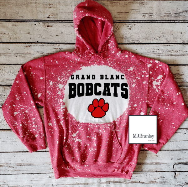 Grand Blanc Bobcats bleached hoodie