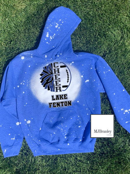 Lake Fenton Cheer bleached hoodie