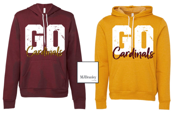 Davison Cardinals Glitter Hoodie