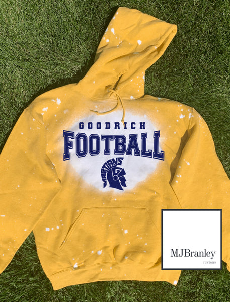 Goodrich Football bleached hoodie MJ Branley Customs